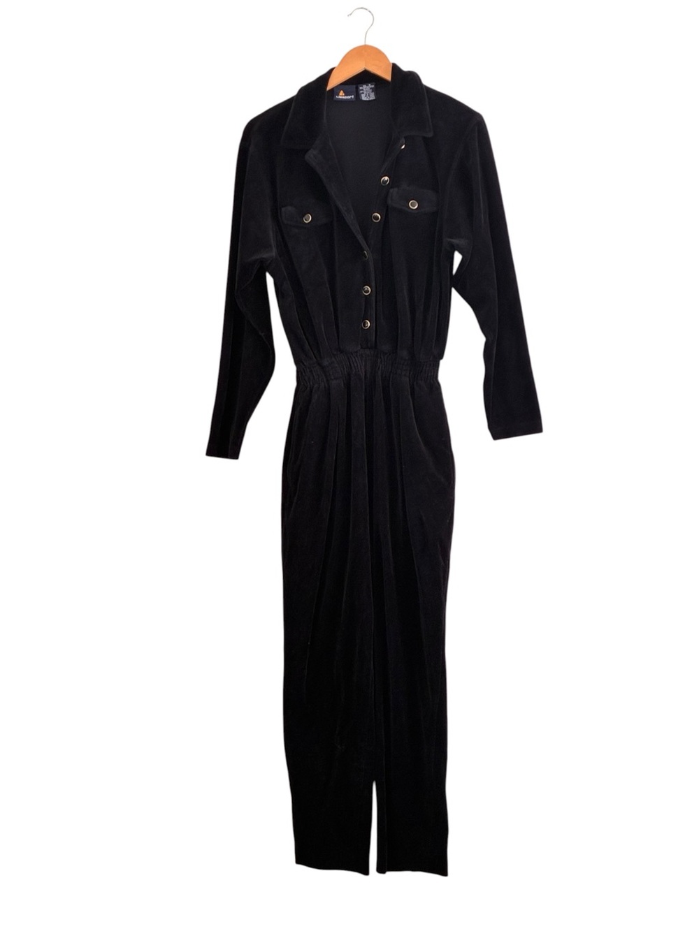 Lizsport | Y2K 2000’s vintage velour long sleeve button front jumpsuit small